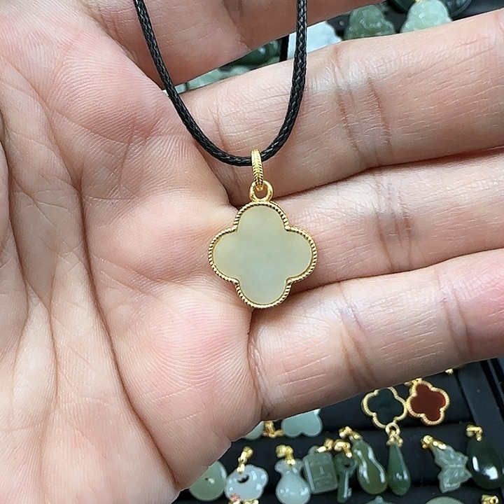 和田玉吊坠(不含链)银S925镶嵌