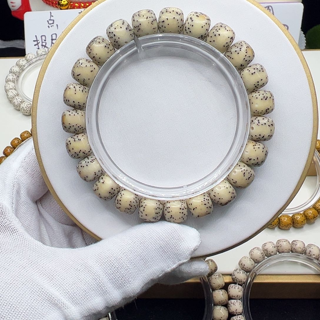 星月菩提手串骨瓷白10✖️9通体留白月朗星稀