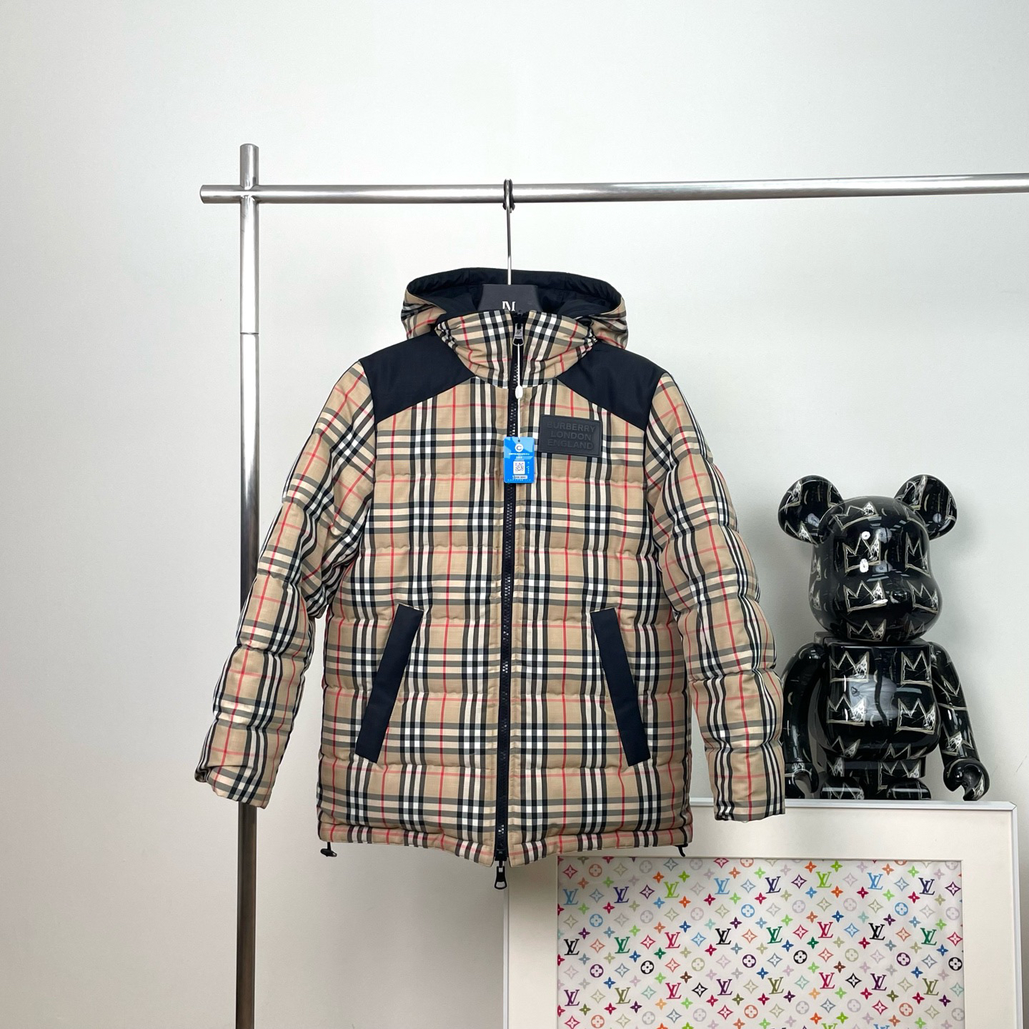 99新 BURBERRY/博柏利 6914/Burberry 双面穿格纹羽绒服/99新