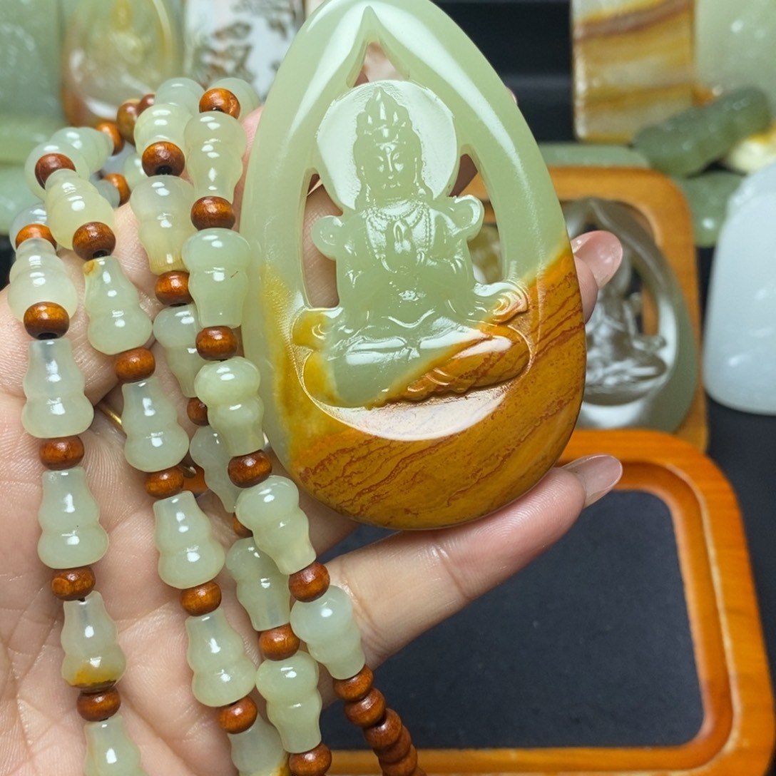 盆景石方解石观音