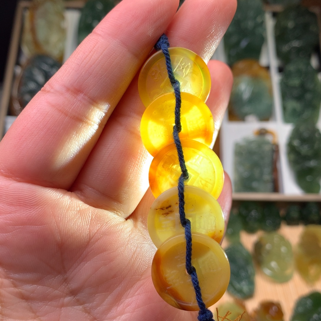 岫玉未镶嵌岫玉岫玉五帝钱