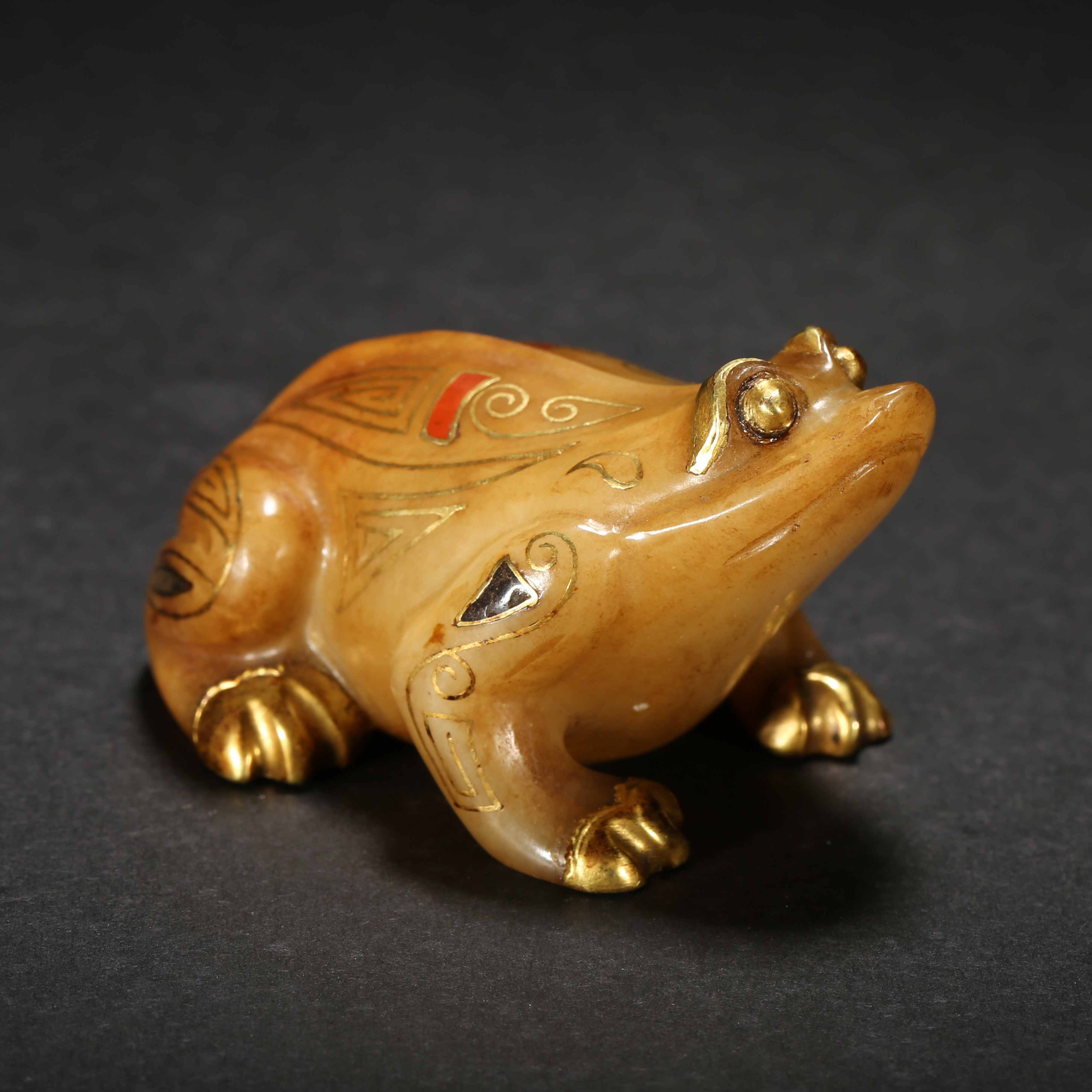 明代*镶嵌白玉蟾/03TJ0474/和田玉【北京文博】