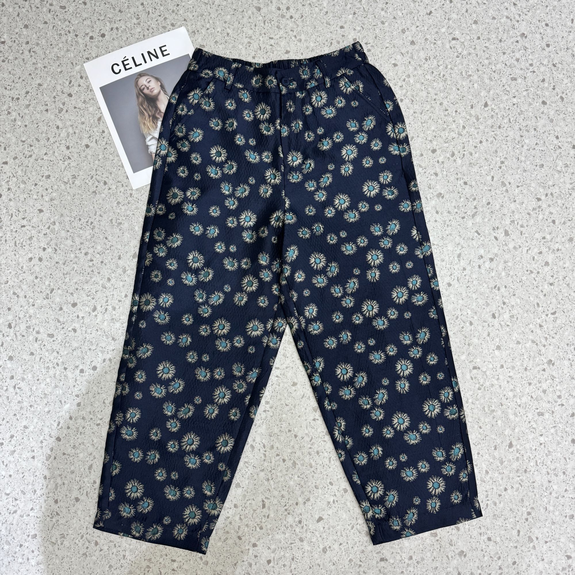 梦恋缘春季新品重工刺绣时尚碎花休闲裤 5888