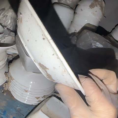 瓷片国营厂库存微瑕20.5cm翻边