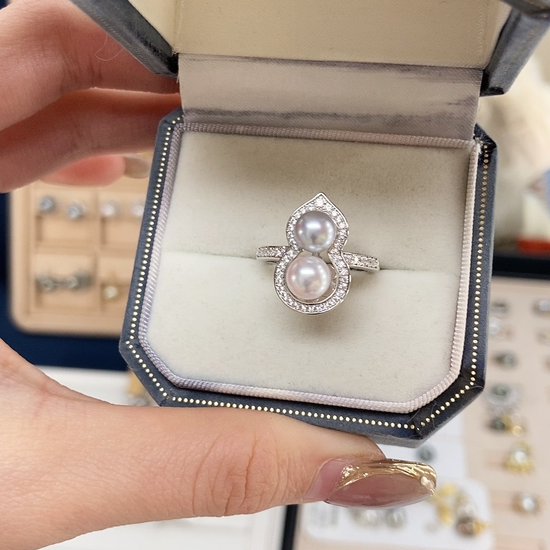 海水珍珠戒指银S925镶嵌