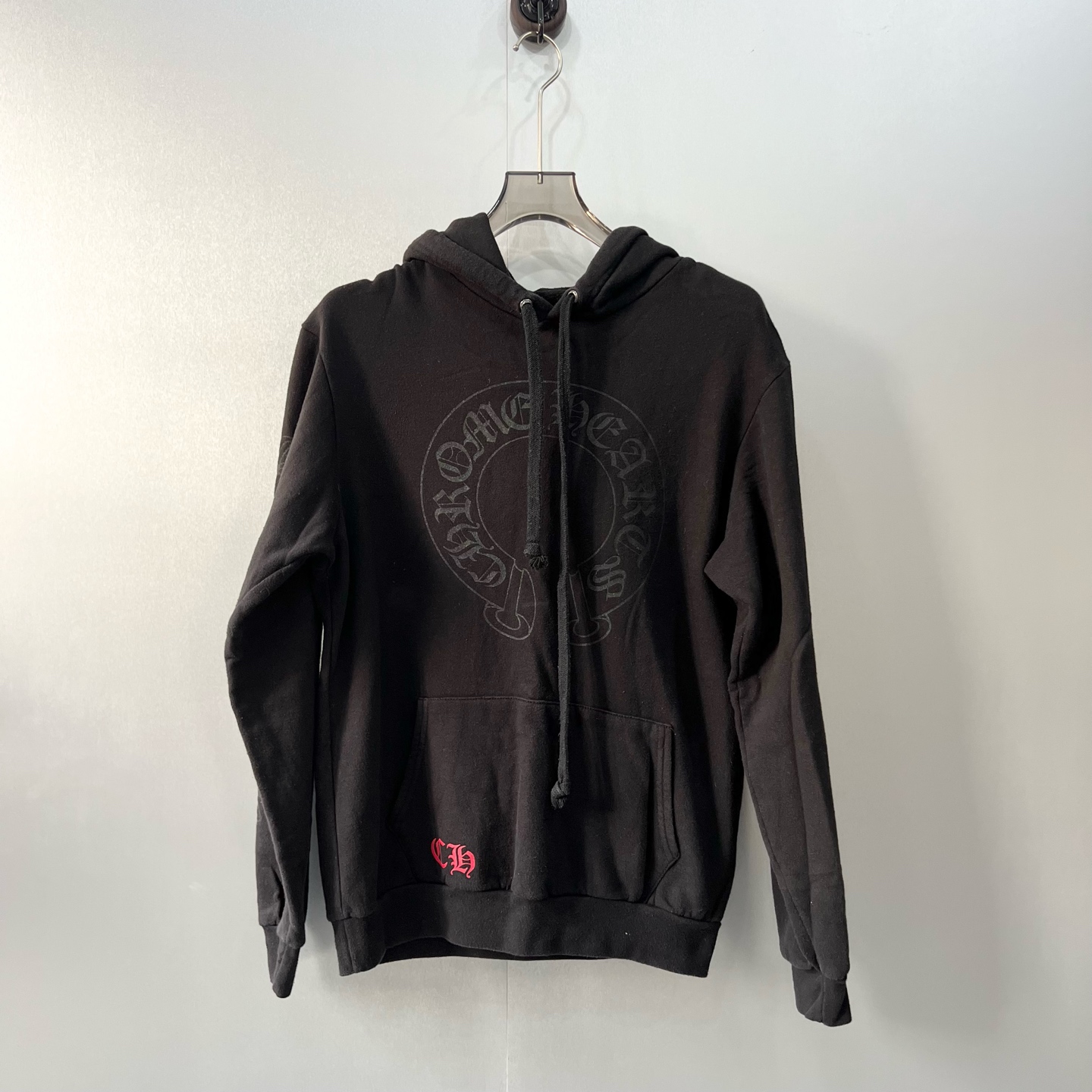 未使用 Chrome Hearts/克罗心 暗纹马蹄连帽卫衣/m码/y7206（北京）