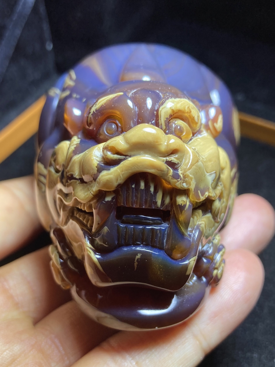 缅珀彩色蜜妖花蜡大貔貅