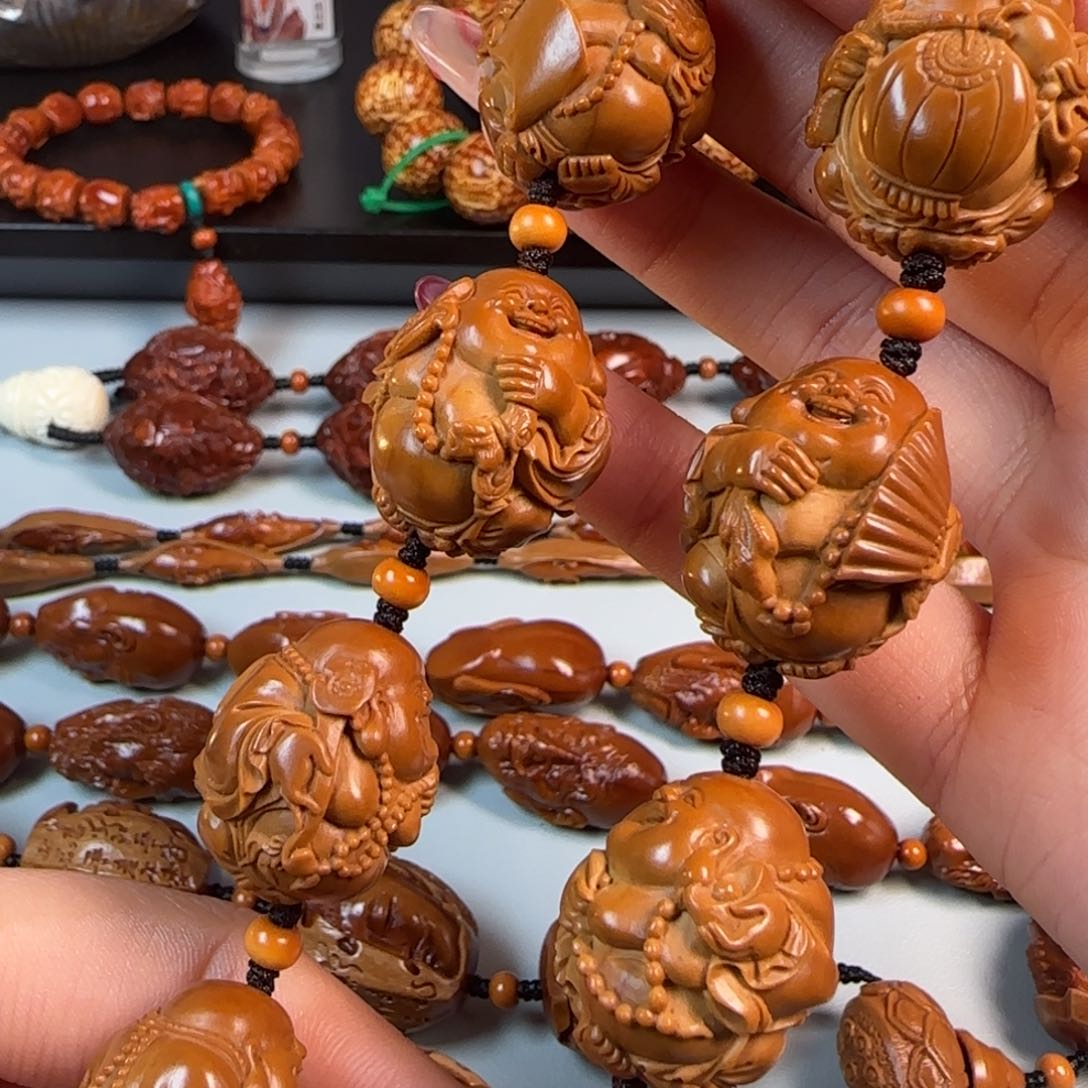 橄榄核手串/手链尺寸2.2油核八宝弥勒手持