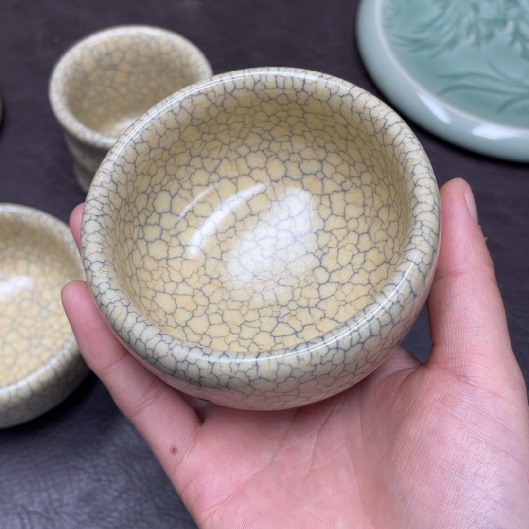 流***意精品青瓷茶具杯子