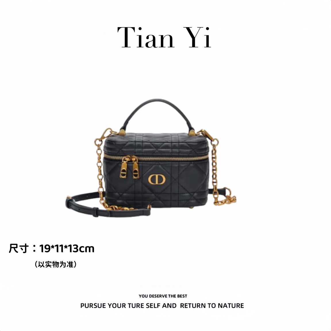 【Tian Yi渠道货】高级感小众设计休闲百搭单肩手提包2558黑色