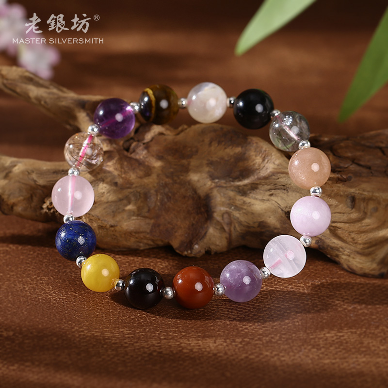  多宝手串10mm s925银间隔珠 小众品质珠宝 0035751