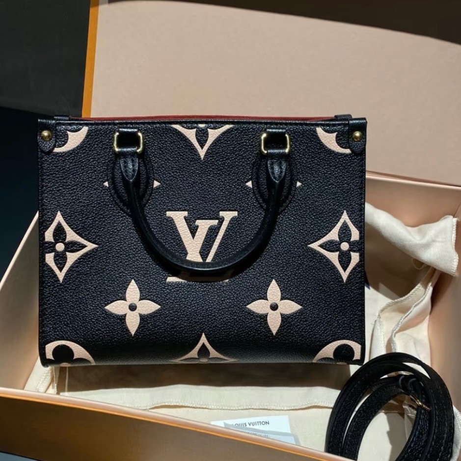 99新 LouisVuitton/路易威登 7姐专场/熊猫色onthego小号 斜挎包