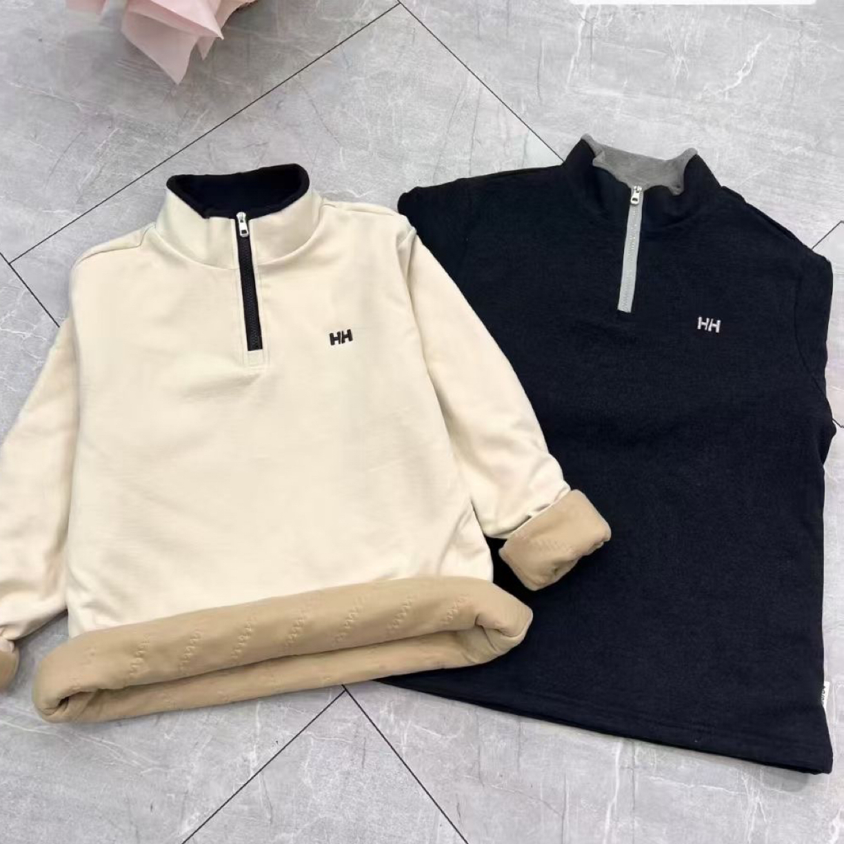 大童秋冬加绒打底衫半拉链立领内搭百搭上衣