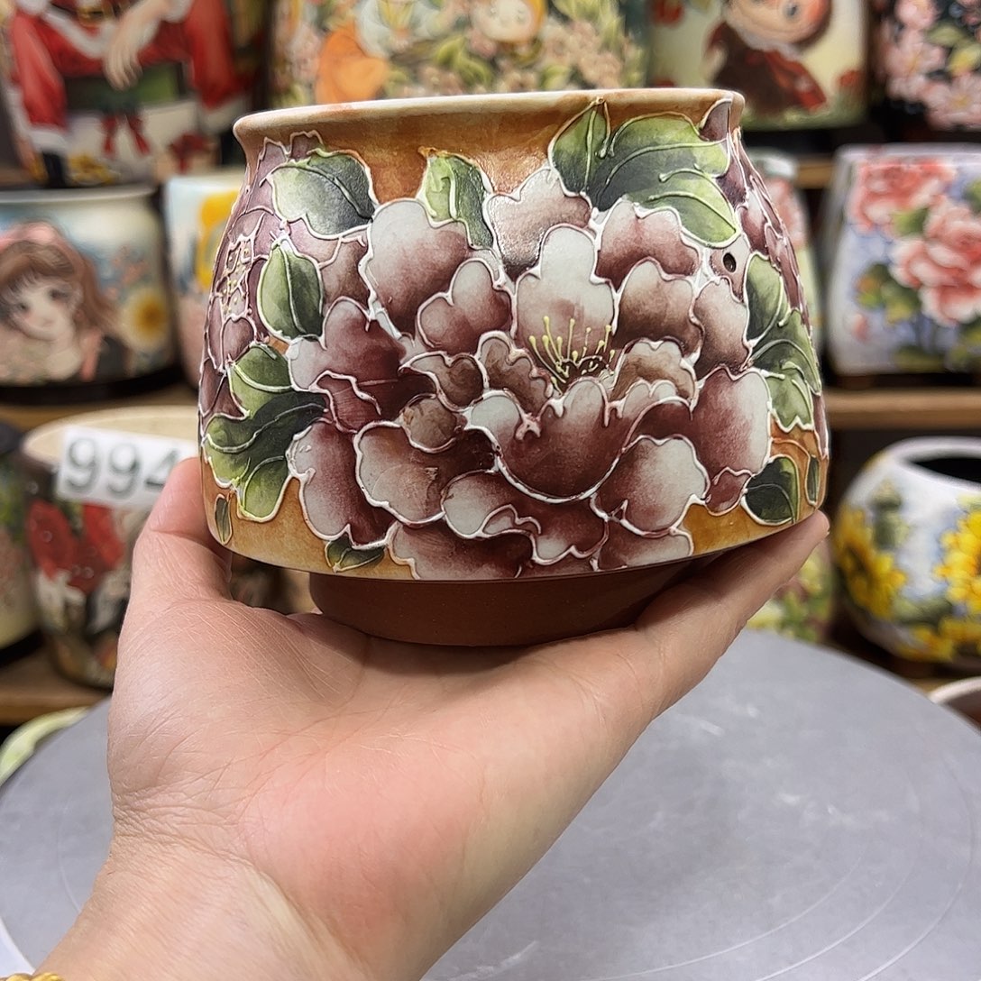 景德镇炫彩手绘口9.5高10.5