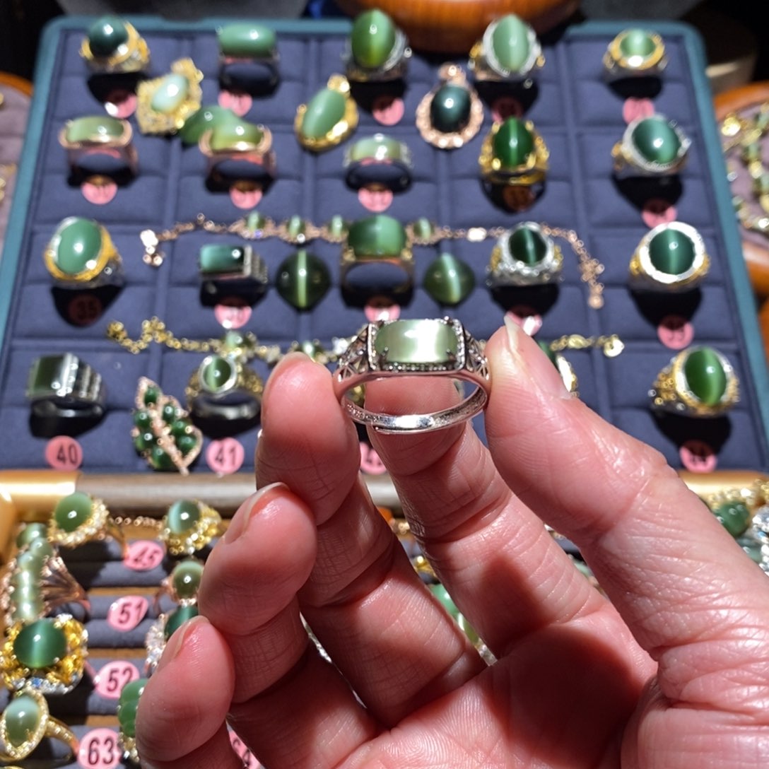 和田玉戒指银S925镶嵌引***0