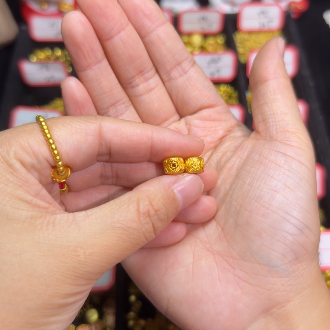 铜合金炸鸡桶珠2个