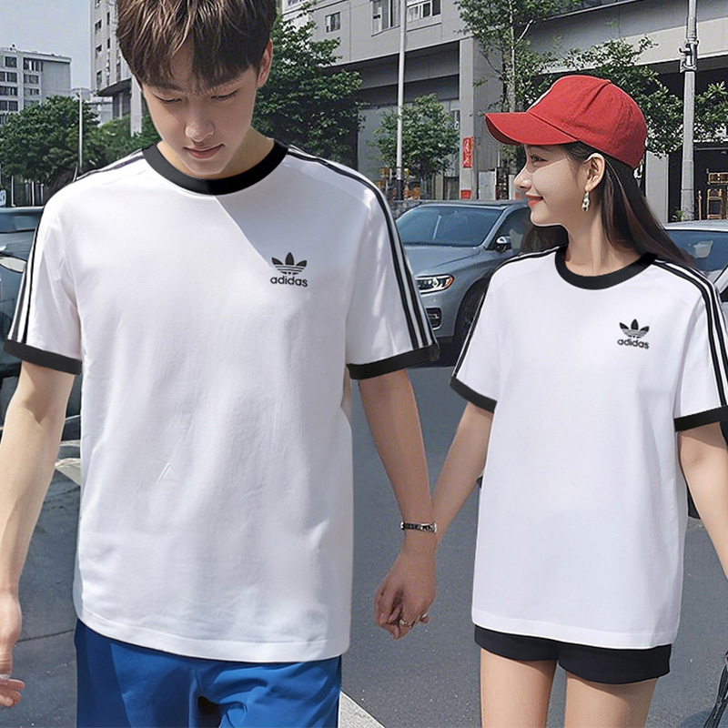 【流光风】阿迪达斯三叶草情侣短袖T恤男女装休闲透气半袖运动服