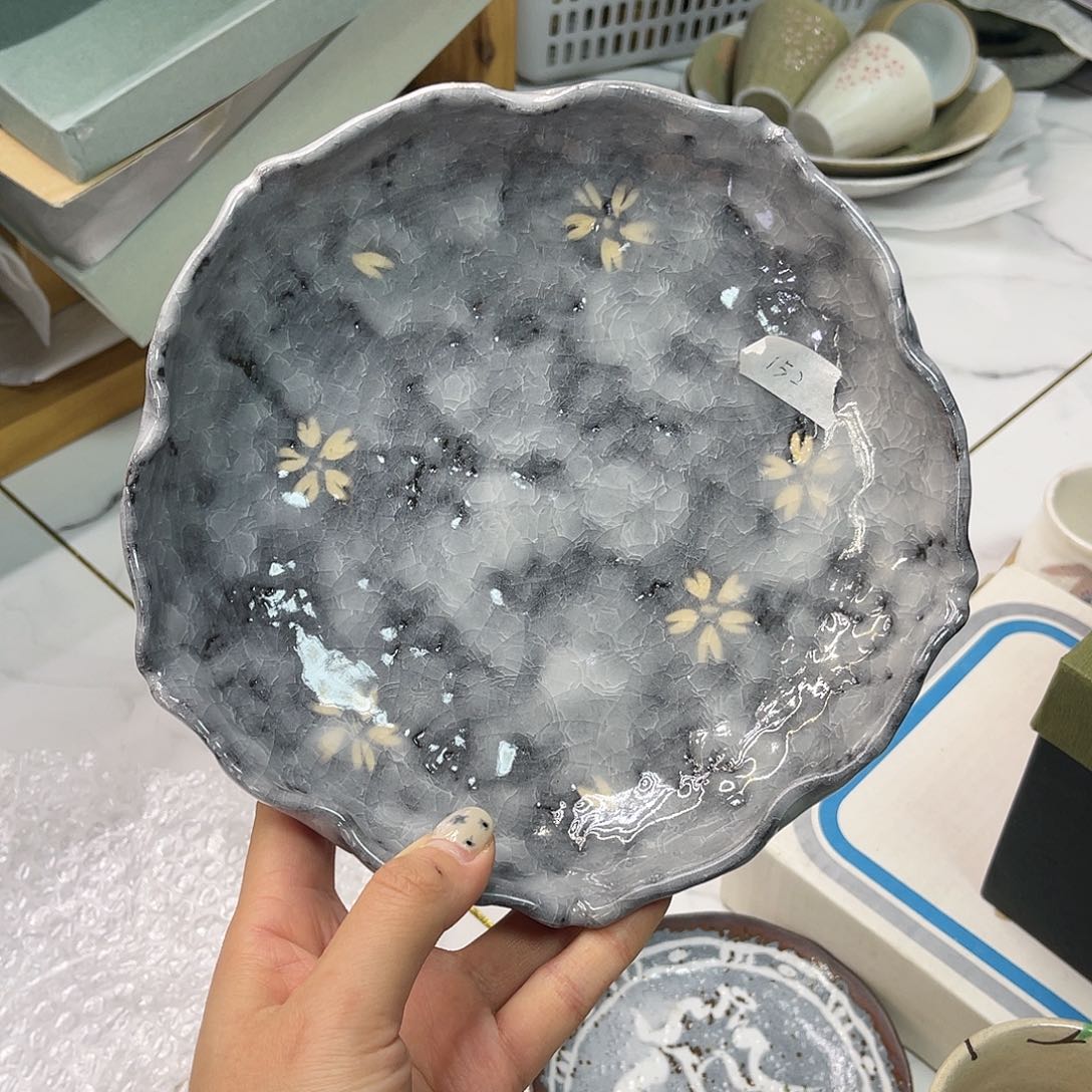 瓷片河导浩三樱花手捏盘