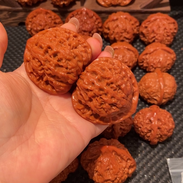 液***机文玩核桃把件48.9尺寸官帽2255