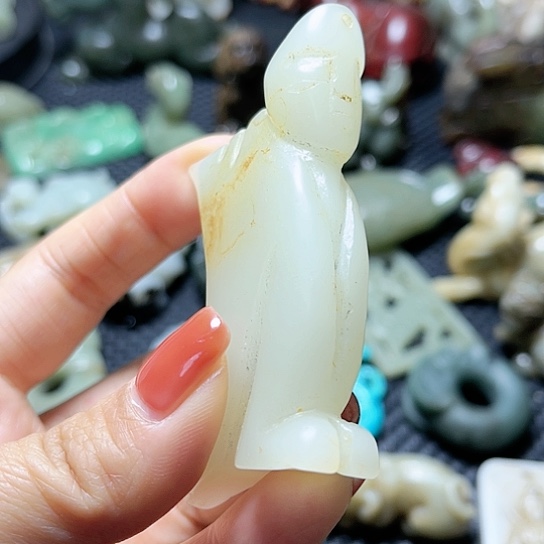 白玉菩提吊坠摆件