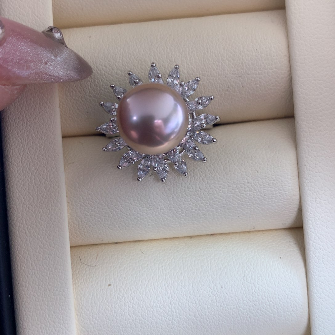 淡水珍珠戒指银S925镶嵌