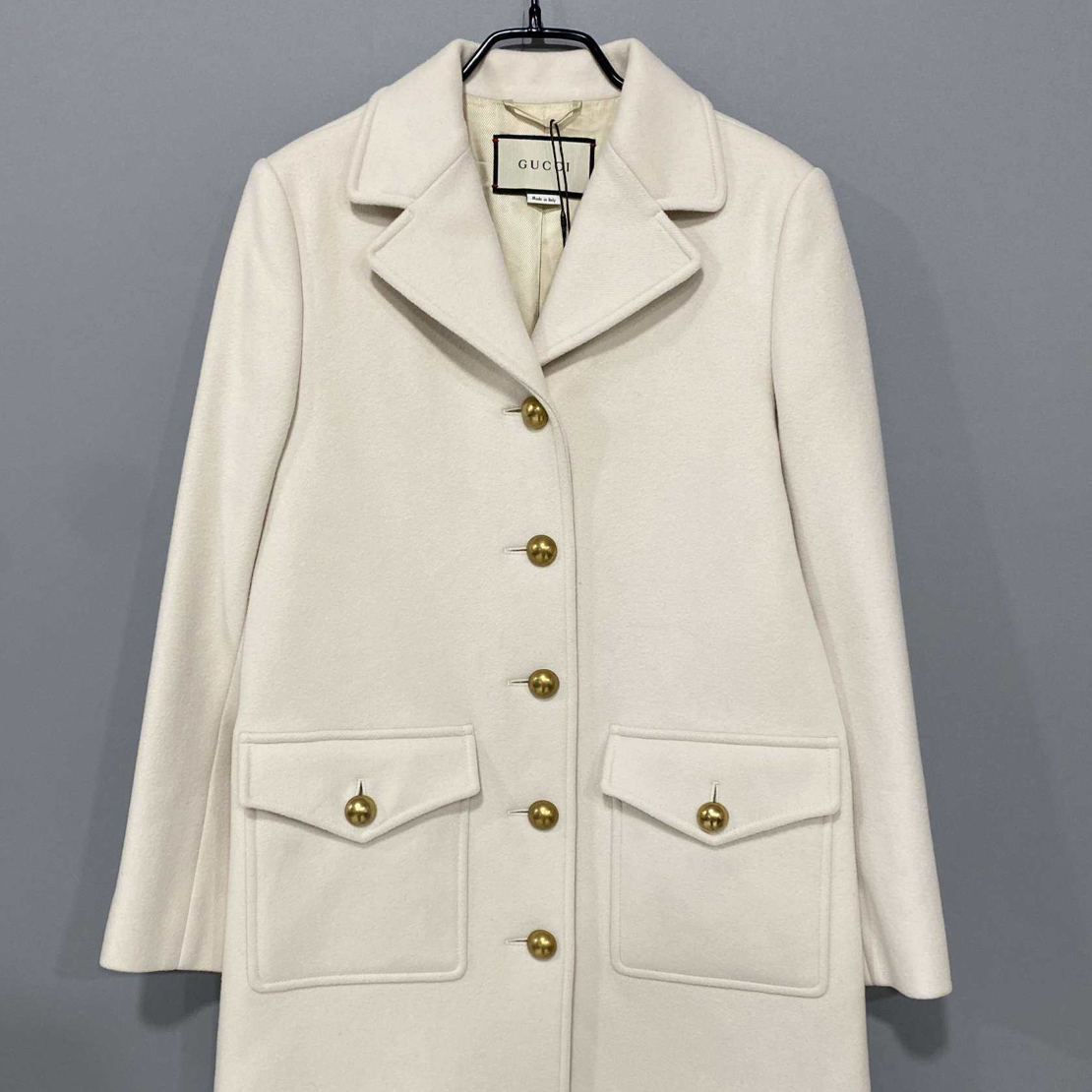 99新 GUCCI/古驰 双g腰带毛呢大衣 /36码/52676