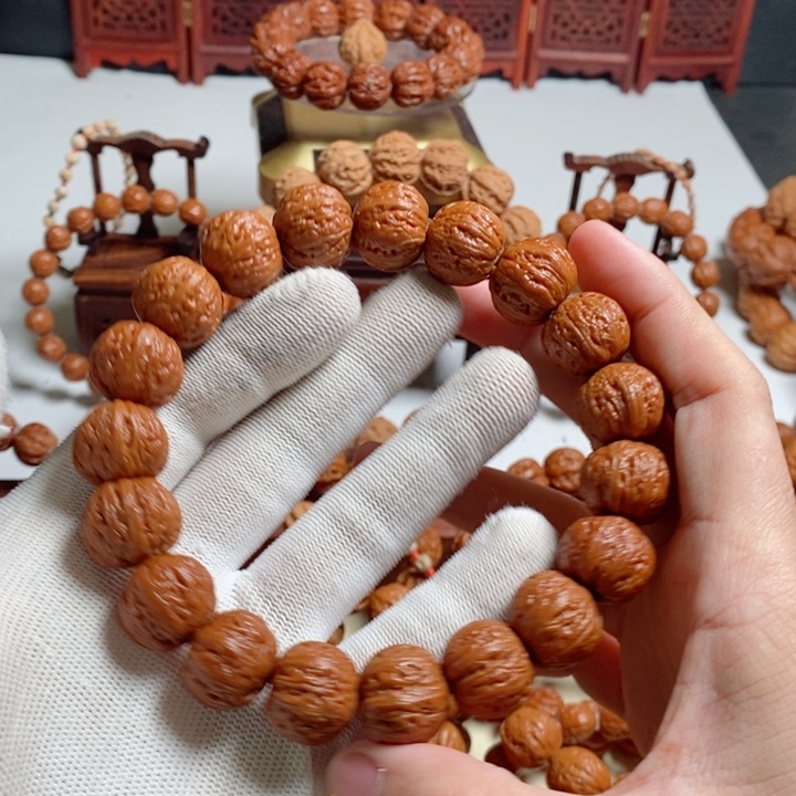 平***心文玩核桃手串尺寸17
