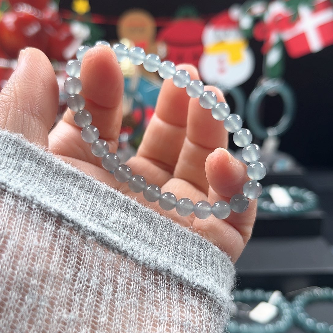 究***满翡翠未镶嵌手链天然a货翡翠危白6/30