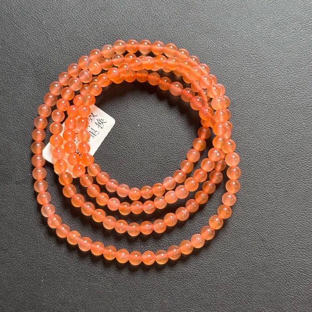 保山原矿南红冰红4mm多圈手串