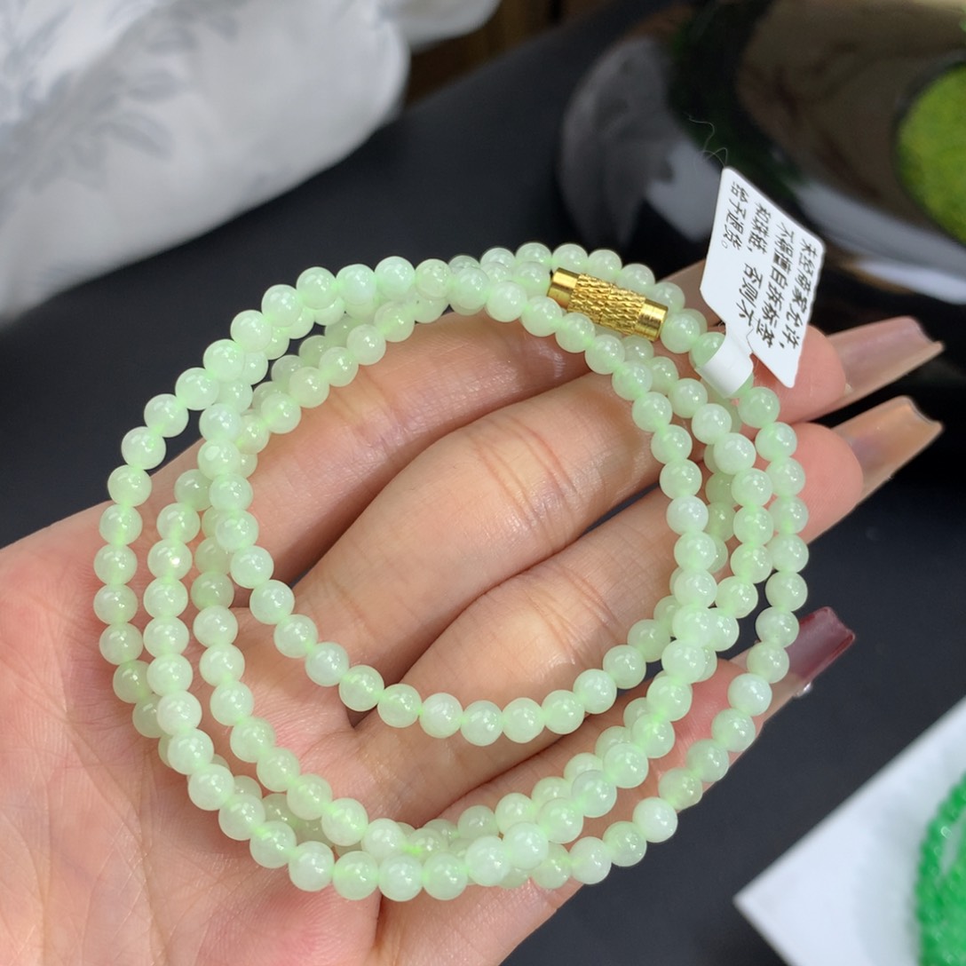 翡翠手链未镶嵌卡3.8胶润晴项链