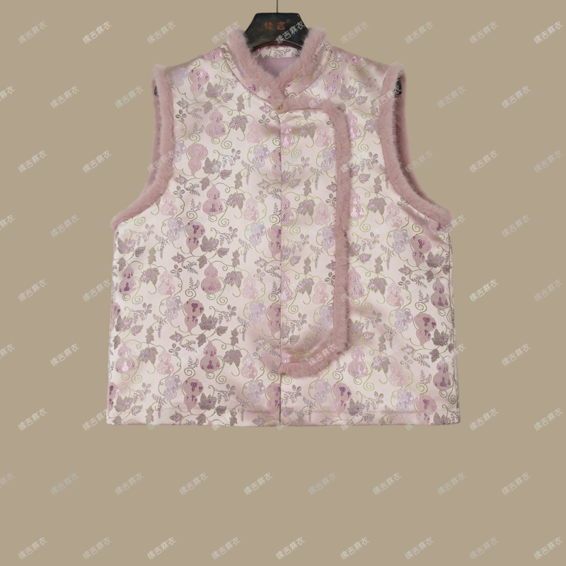 春-原创设计24-2221【葫芦款】碎花宽松文艺立领中式无袖马夹