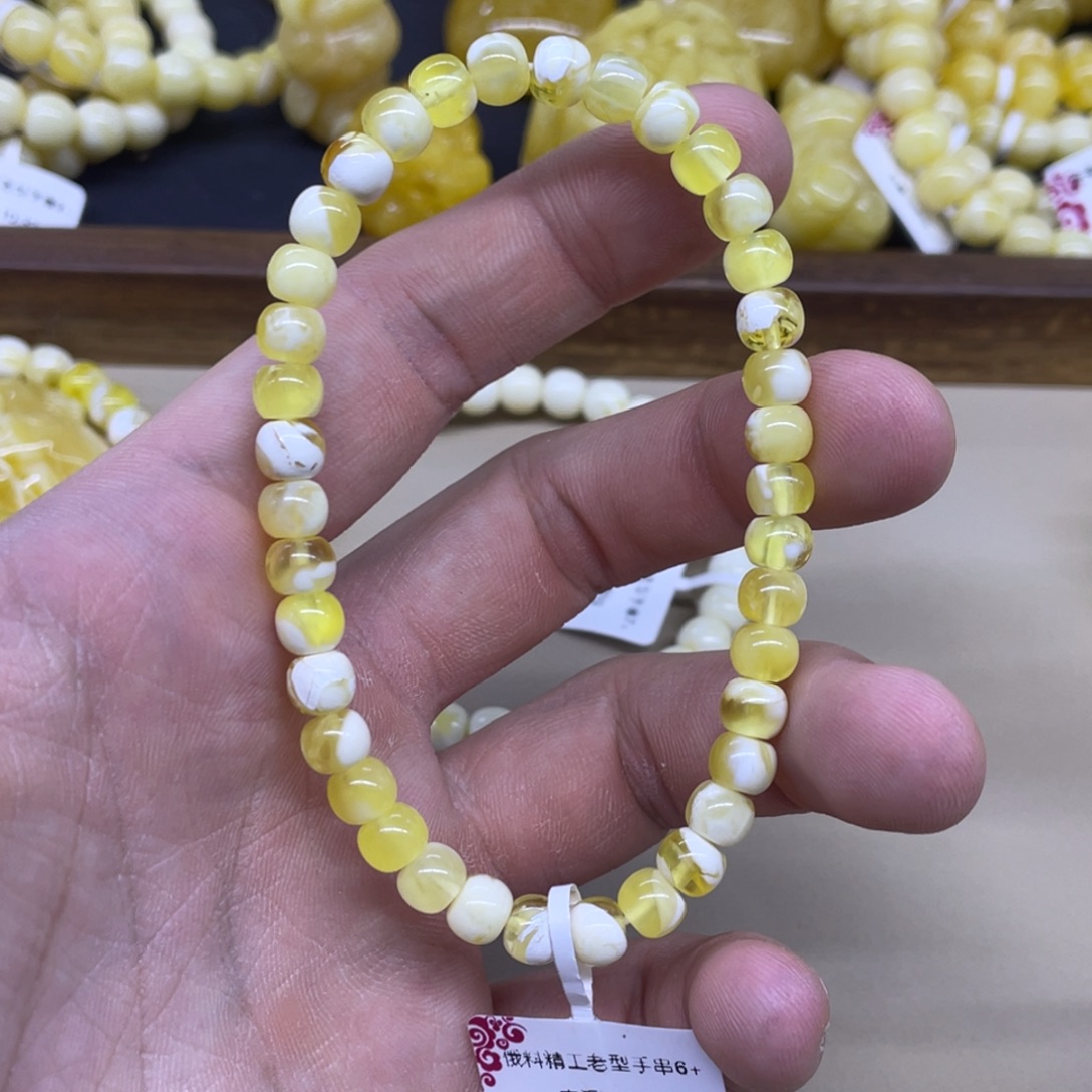 琥珀未镶嵌手链精工老型手串