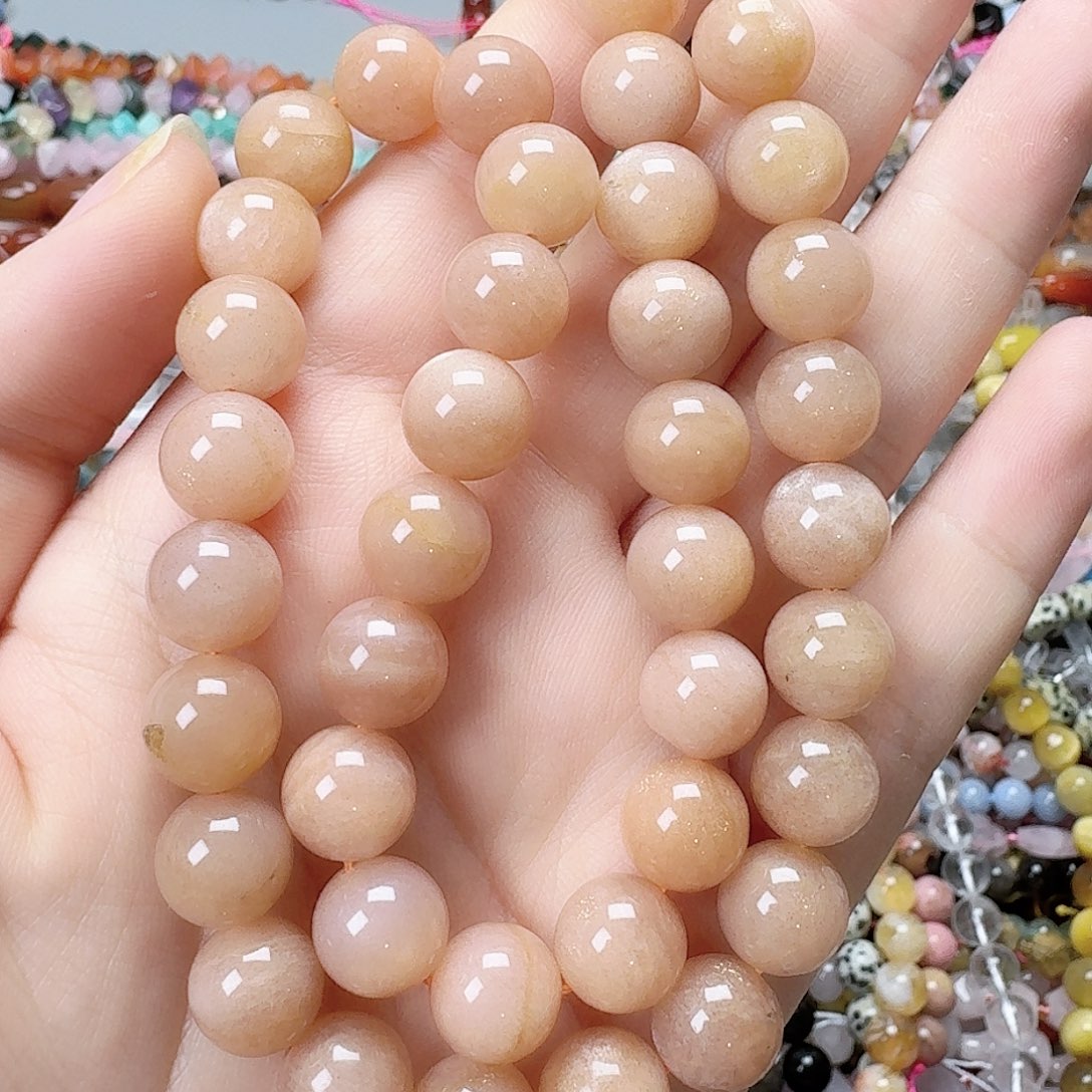 玛瑙/玉髓未镶嵌珠宝半成品卡10太阳石一条