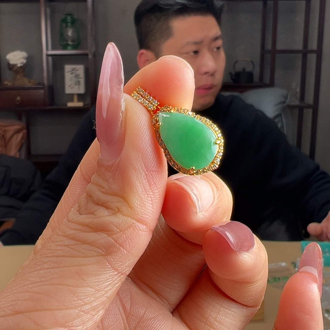 翡翠银S925镶嵌颈饰吊坠46