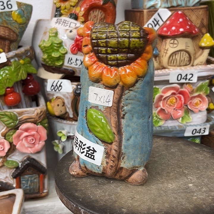 粗陶材质多肉花盆