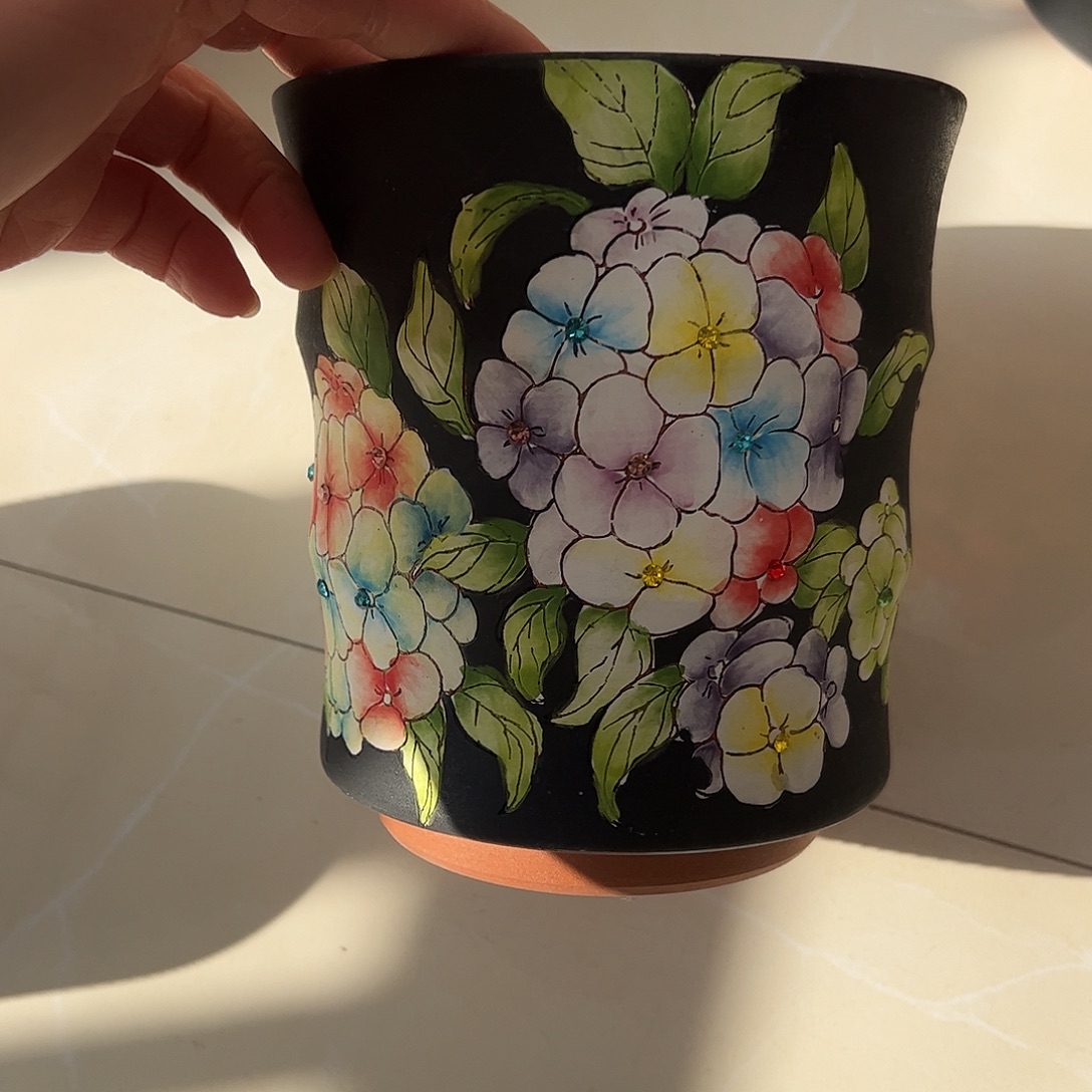 景德镇炫彩手绘口12.5高15