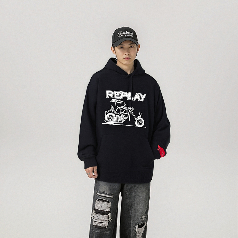 【宝藏孤品1-70】REPLAY连帽印花卫衣21223114321