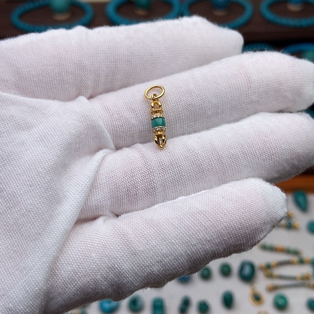 绿松石18K金镶嵌绿松石配饰h