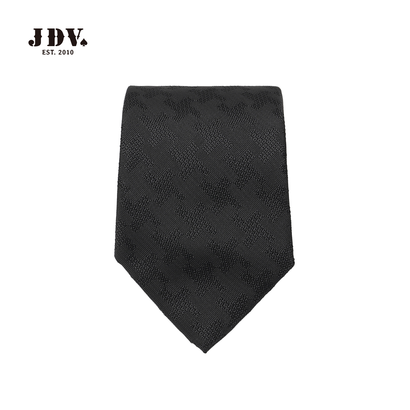 J.D.V2025秋季新款男士黑色暗纹色织衬衫西装正装领带WAF5700
