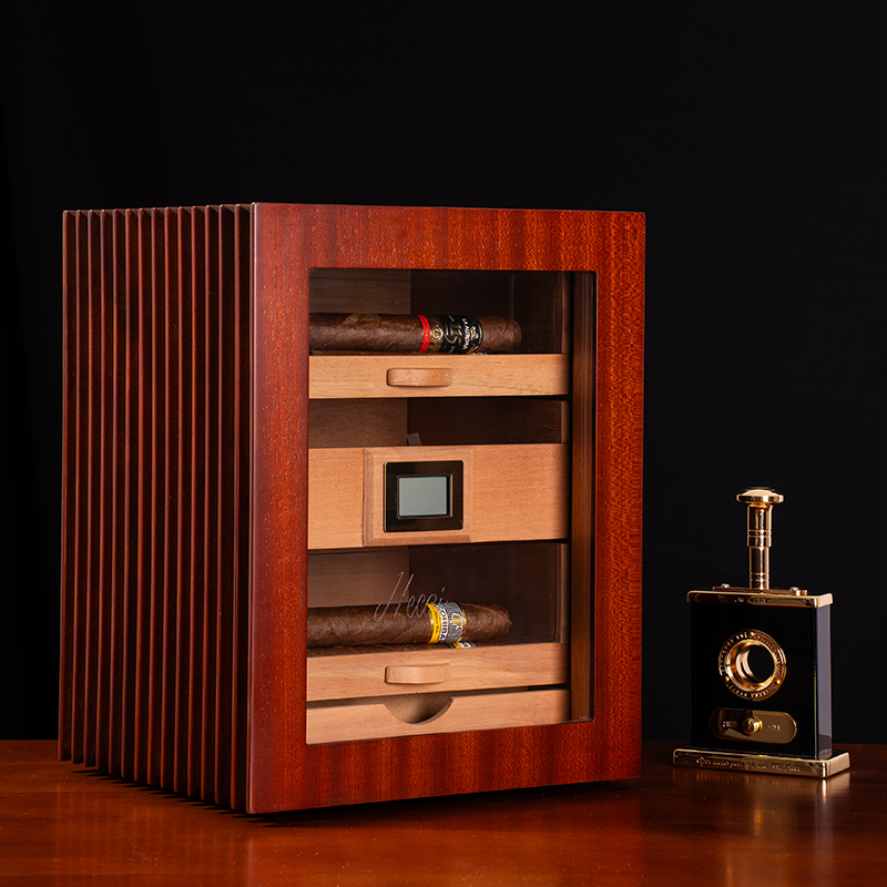 AK领茄轻奢雪松木花梨木雪茄保湿盒3层小型雪茄柜120支装
