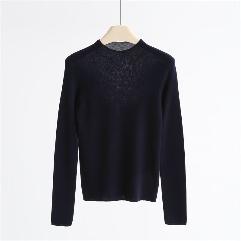 修身显瘦女士针织毛衣百搭纯色上衣春秋款修身上衣针织衫LM097