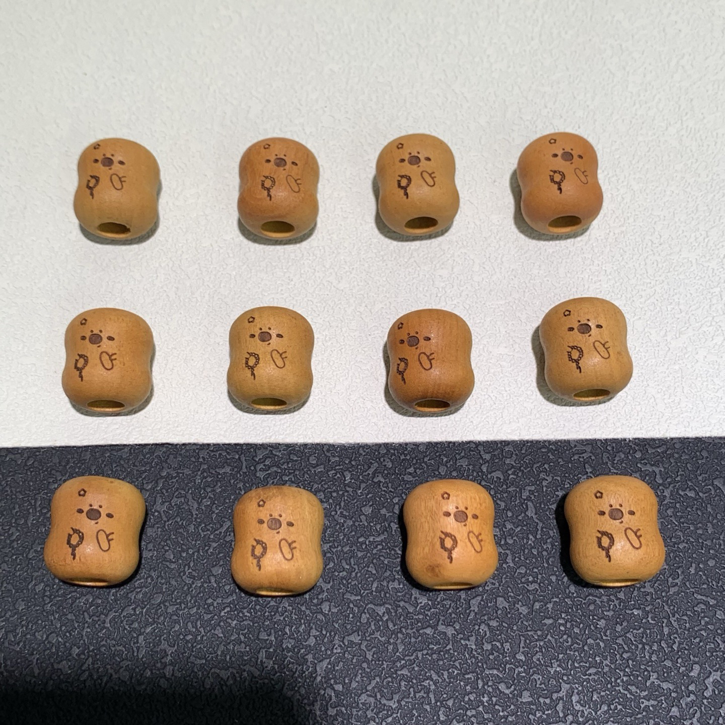 桃木盘串小人墩子配件用于文玩diy串饰卷卷酥配饰手持百搭配饰