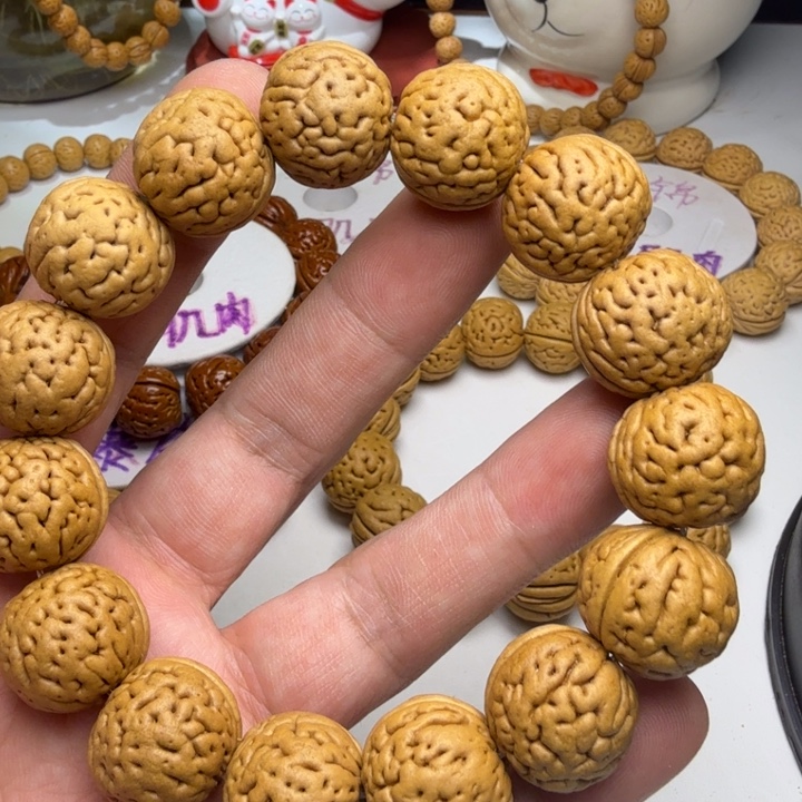 蜂***吖桃核吊坠文玩桃核手串