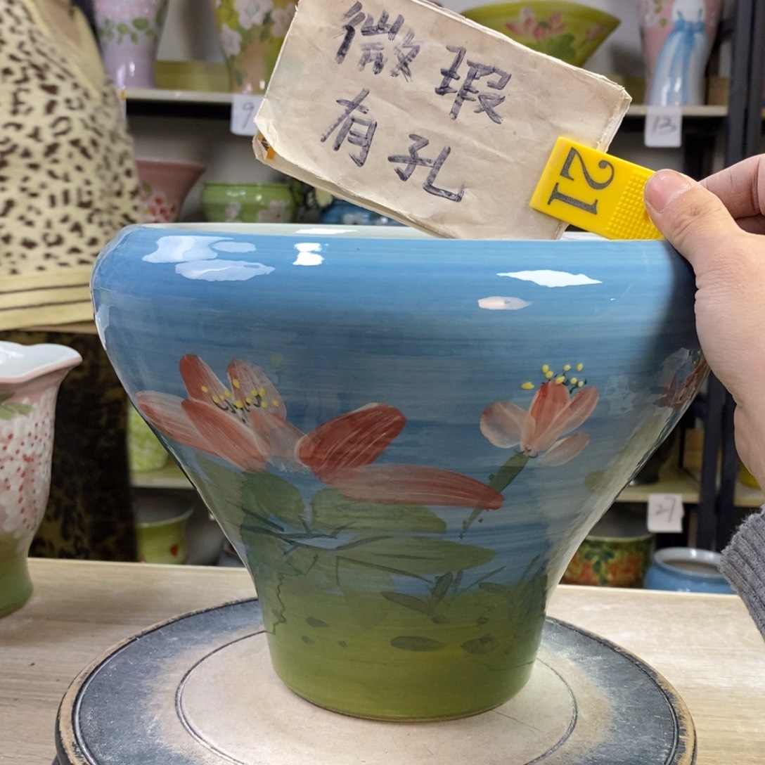 景德镇手工手绘陶瓷花盆