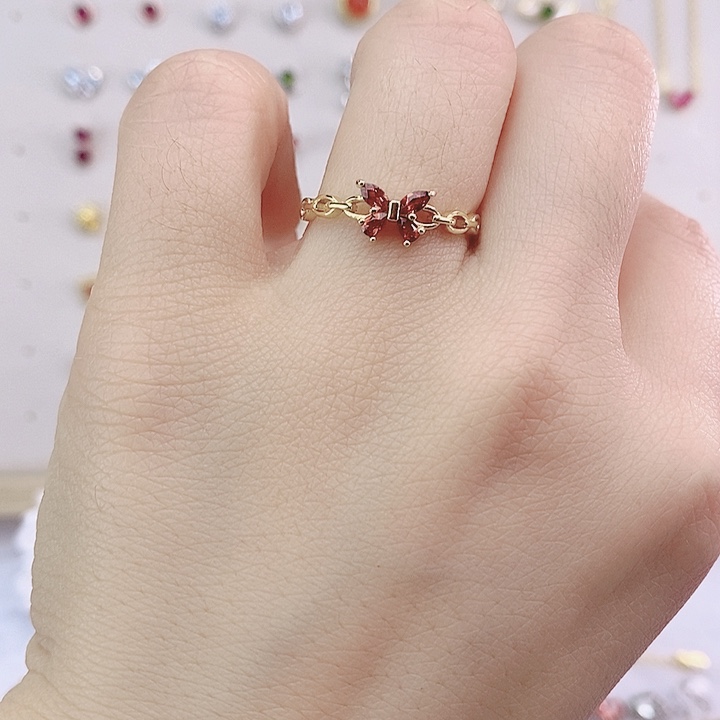 石榴石戒指银S925镶嵌