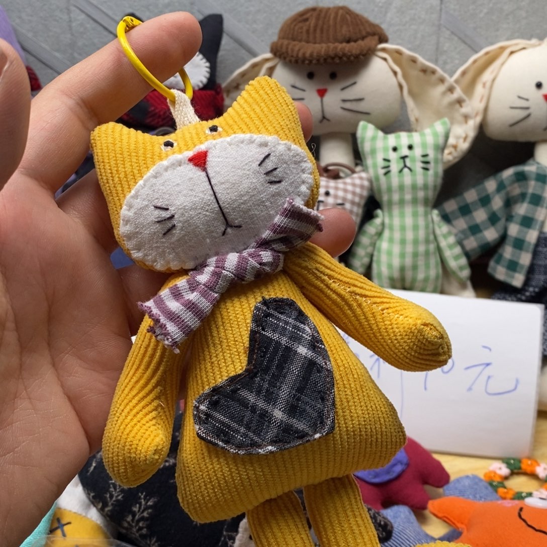 亚麻棉猫咪挂件的