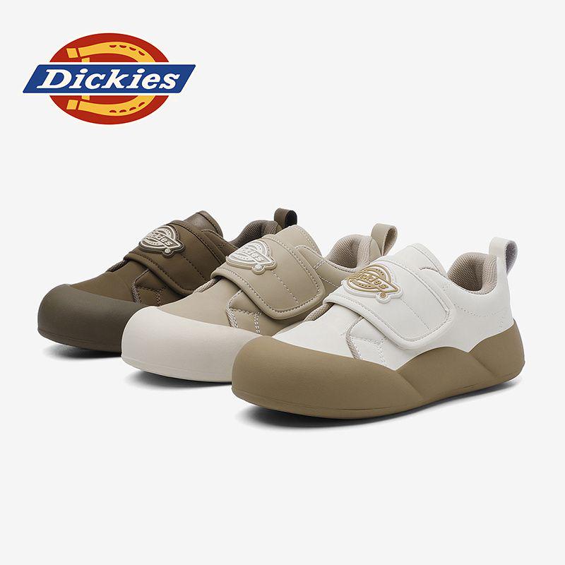 Dickies大童冬季休闲鞋2025新款加绒低帮魔术贴亲子鞋老爹鞋女鞋