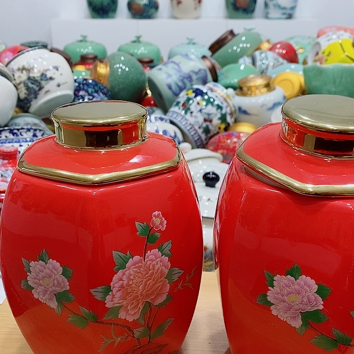 手工艺品钧瓷茶叶罐储存罐密封罐