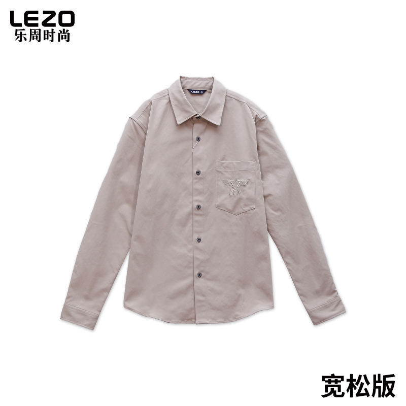 LEZO乐周时尚男装长袖净色衬衫L25303028