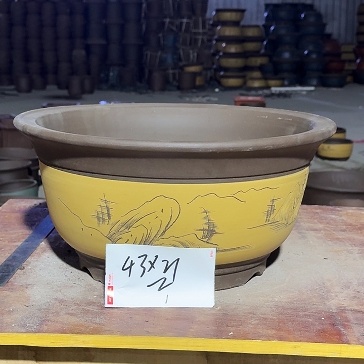 手工制作紫砂花盆58